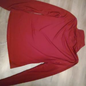 Red cropped turtle neck